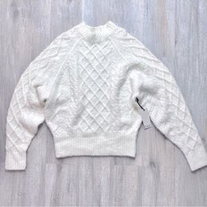 White Cable Knit Sweater